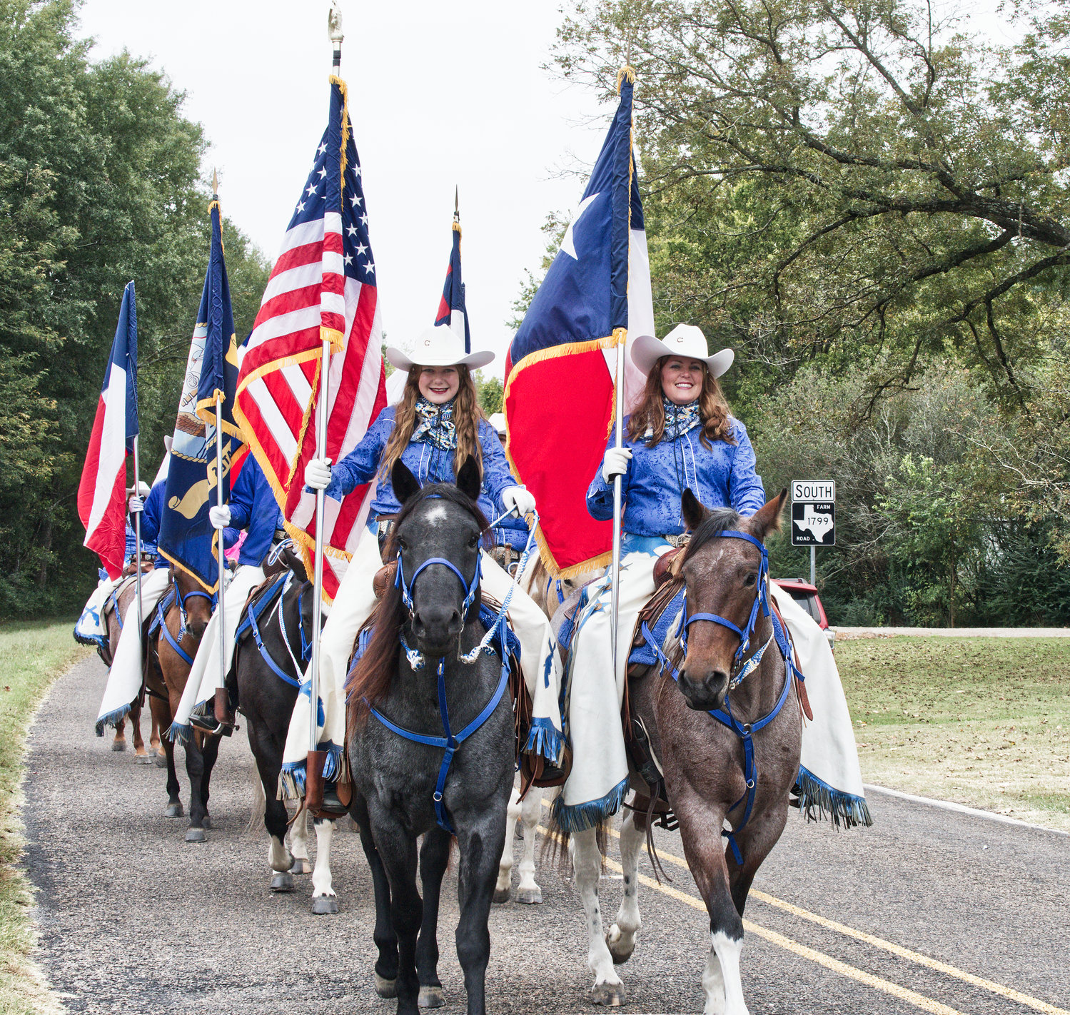 The Ghostriders riding club from Van takes part in the Saturday morning parade.
